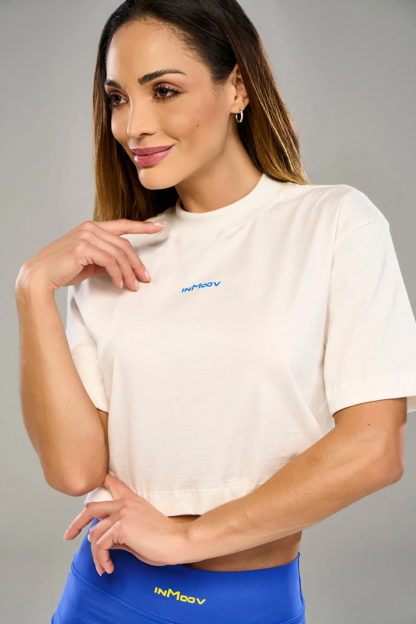 Cropped Duda Creme / Azul Bic InMoov