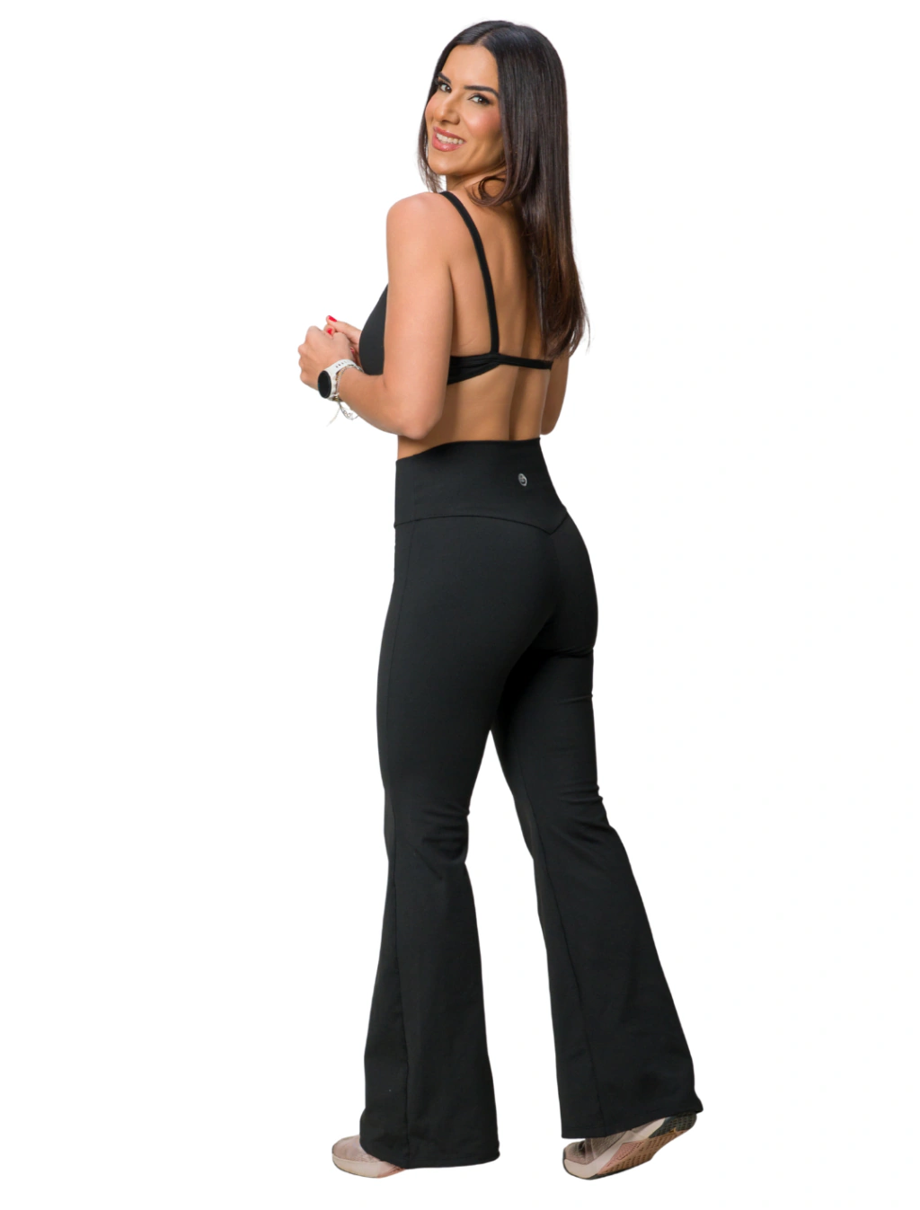 LEGGING FLARE BLACKOUT PRETA