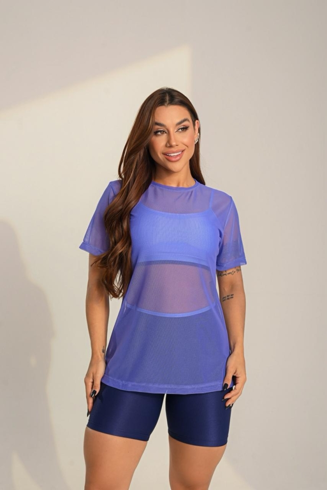Blusa Tule Azul