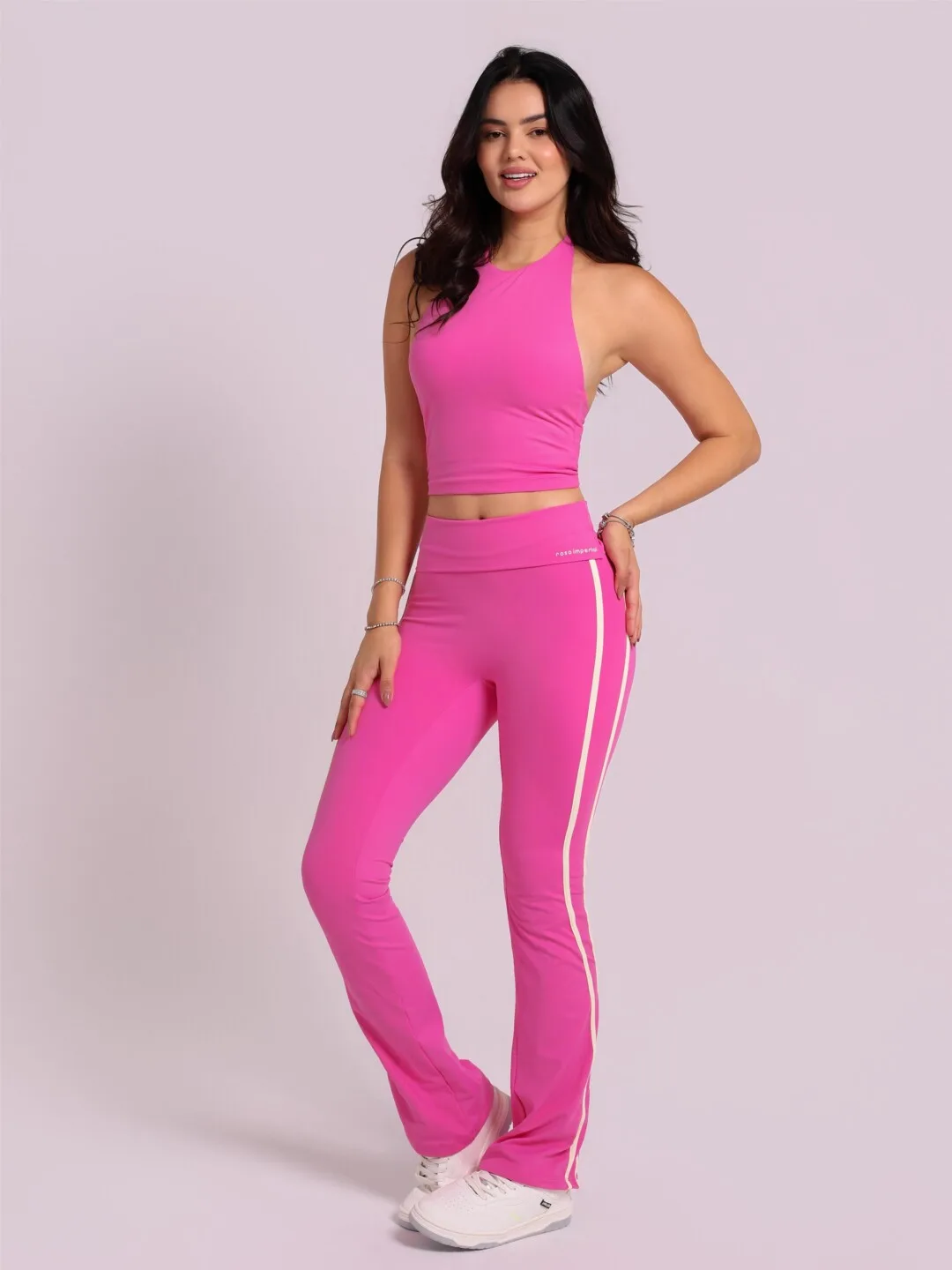 Calça Flare Fold Duo Milk Shake Com Baunilha