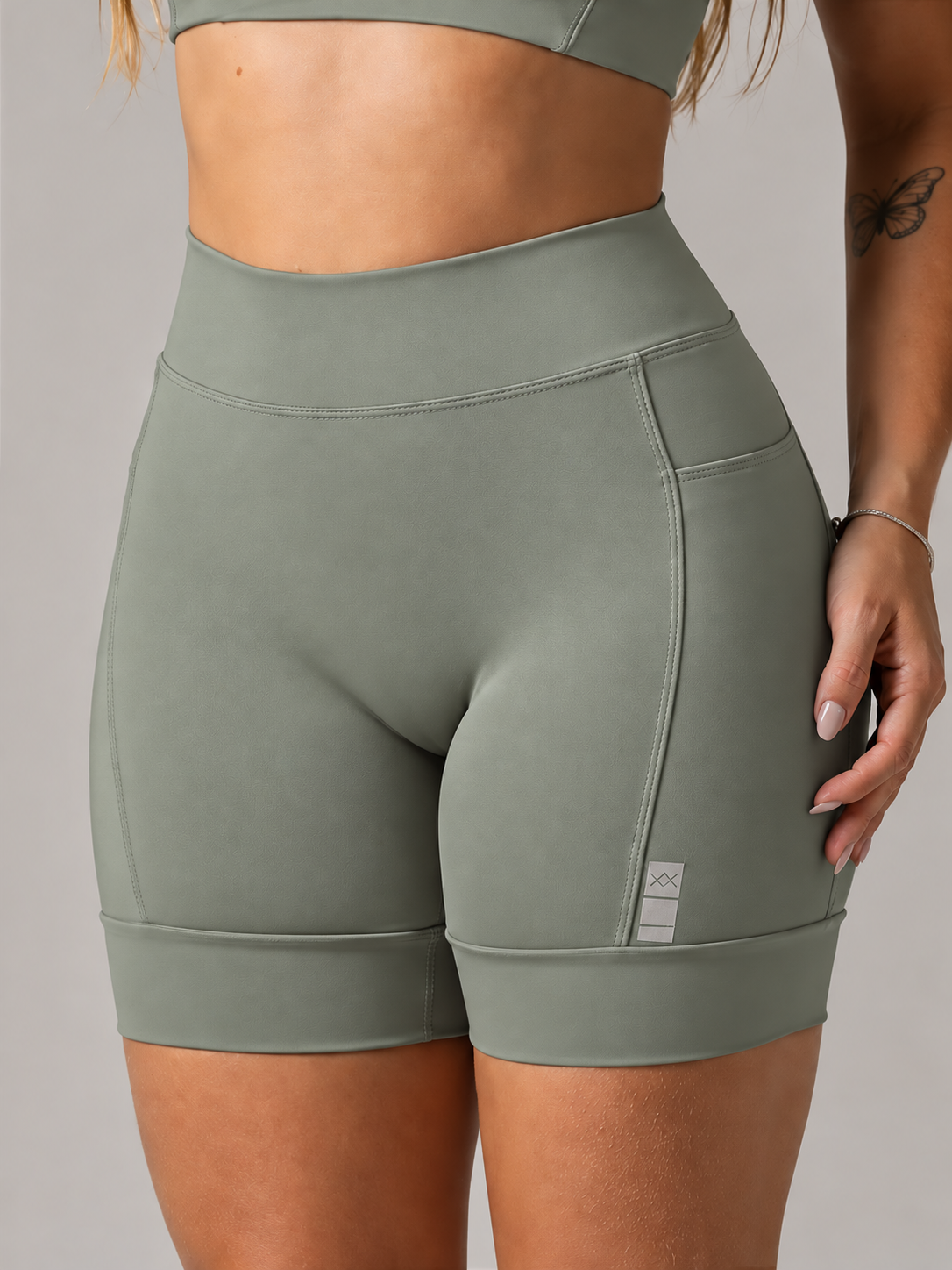 Short Pace Barrado Verde Malva